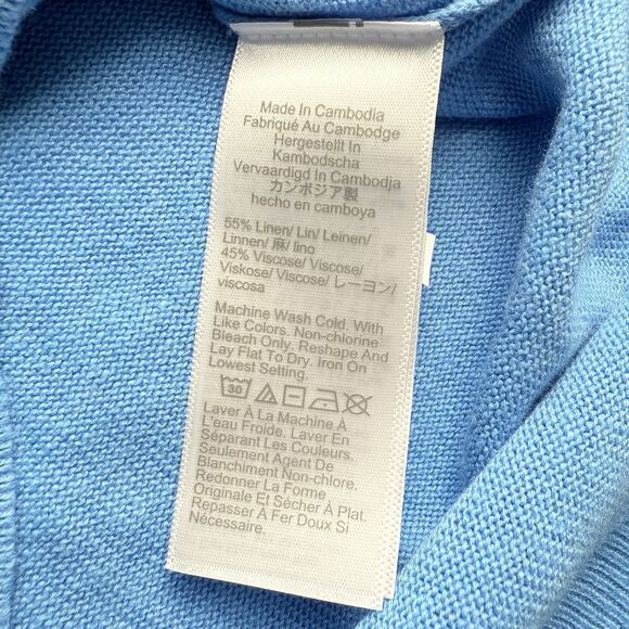 J. Crew Women's NWT V Neck Button Tunic Sweater Linen Blend Blue AW729 Size XS - Picture 7 of 8